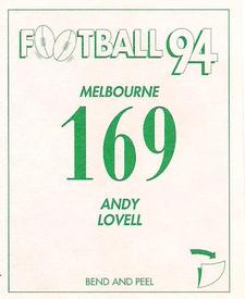 1994 Select AFL Stickers #169 Andy Lovell Back